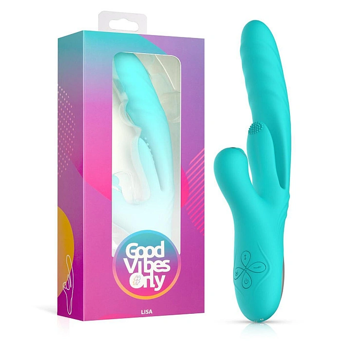 Вибратор-кролик с вагинальным отростком Good Vibes Only – Lisa Thrusting Rabbit Vibrator with G-Spot Stimulator