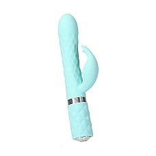 Роскошный кролик с ротацией и вибрацией Pillow Talk Lively, Teal, кристалл Сваровски