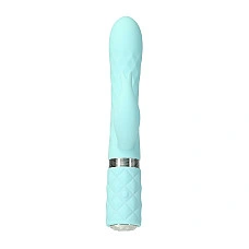 Роскошный кролик с ротацией и вибрацией Pillow Talk Lively, Teal, кристалл Сваровски