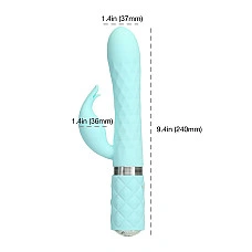 Роскошный кролик с ротацией и вибрацией Pillow Talk Lively, Teal, кристалл Сваровски