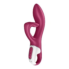 Вібратор-кролик із потрійним відростком Satisfyer Embrace me Berry, 2 мотори, діаметр 3,6 см