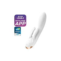 Смарт вібратор-кролик із подвійним відростком Satisfyer Double Flex White