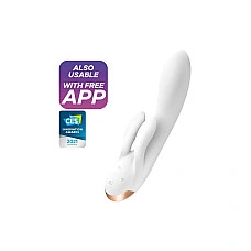 Смарт вібратор-кролик із подвійним відростком Satisfyer Double Flex White
