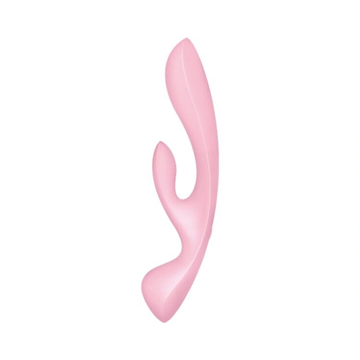 Двусторонний вибратор-кролик Satisfyer Triple Oh Pink, 3 мотора, рукоятка-массажер