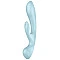 Двухсторонний вибратор-кролик Satisfyer Triple Oh Light Blue, 3 мотора, рукоятка-массажер