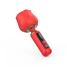 Вібромасажер Loviss Rose Mini Massage Wand Vibrator, головка у вигляді троянди, 9 режимів