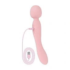 Вібромасажер Good Vibes Only - SIMI Double-Sided Wand Vibrator Soft Silicone - Pink