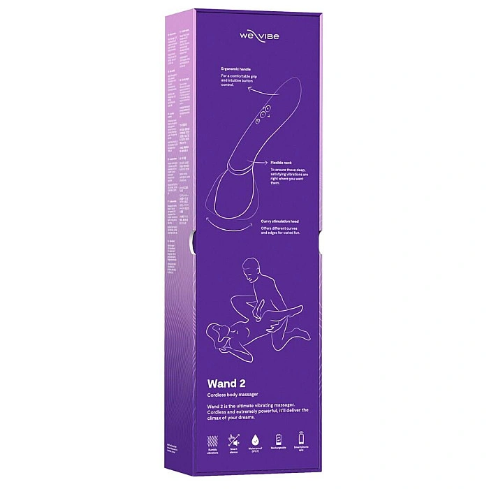 Смарт-вибромассажер We-Vibe Wand 2 Purple, очень мощный, функция Smart Silence