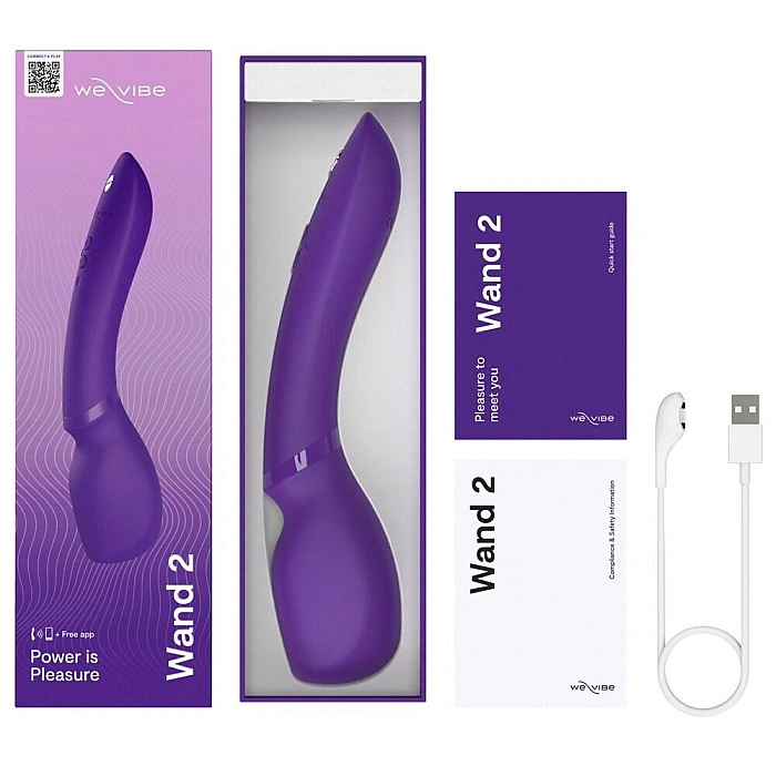 Смарт-вибромассажер We-Vibe Wand 2 Purple, очень мощный, функция Smart Silence