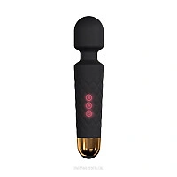 Мини-вибромассажер Dorcel Wand Wanderful Black мощный, водонепроницаемый, 18 режимов работы
