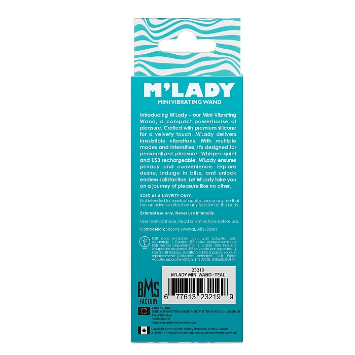 Вібромасажер M’Lady Mini Vibrating Wand Teal