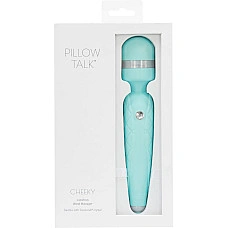 Розкішний вібромасажер PILLOW TALK - Cheeky Teal з кристалом Swarovsky, плавне підвищення потужності