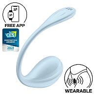 Віброяйце Satisfyer Smooth Petal Connect App Light Blue