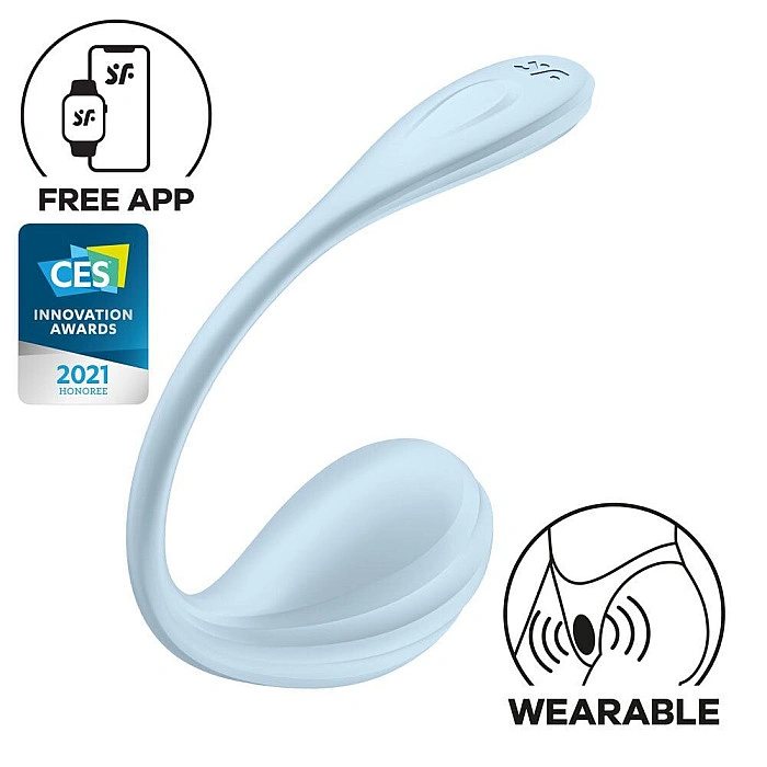 Смарт-виброяйцо Satisfyer Smooth Petal Connect App Light Blue