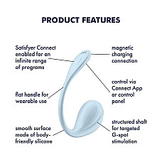 Віброяйце Satisfyer Smooth Petal Connect App Light Blue