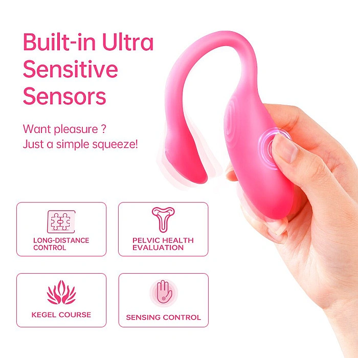 Смарт-виброяйцо Magic Motion Flamingo Max Pink 2 в 1: виброяйцо и тренажер Кегеля, 10 режимов