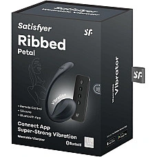 Віброяйце Satisfyer Ribbed Petal Connect App Black