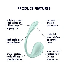 Віброяйце Satisfyer Smooth Petal Connect App Mint