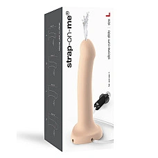 Фалоімітатор, що кінчає Strap-On-Me Dildo Cum Flesh, діаметр 3,6 см, силікон, насадка для страпону