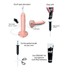 Фалоімітатор, що кінчає Strap-On-Me Squirting Cum Dildo Realistic Flash, діам. 3,5 см, силікон