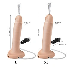 Фалоімітатор, що кінчає Strap-On-Me Squirting Cum Dildo Realistic Flash, діам. 3,5 см, силікон