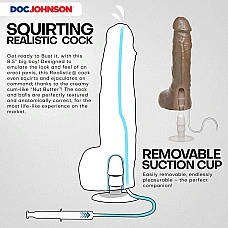 Фалоімітатор, що кінчає Doc Johnson The Realistic Cock ULTRASKYN - Squirting 9,5 Inch Caramel