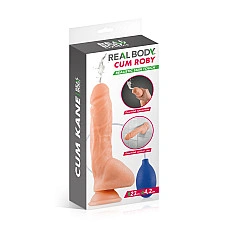 Фалоімітатор, що кінчає, Real Body — Cum Roby: довжина 23 см, діам. 4,2 см, ТРЕ, присоска