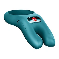 Эрекционное виброкольцо с двойной стимуляцией клитора Fun Factory NŌS CLASSIC Bottle Green, 2 мотора