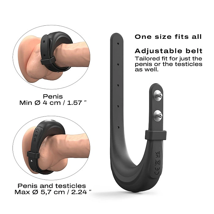 Эрекционное виброкольцо Dorcel Fit Vibe Ring, регулируемый диаметр 4–5,7 см, 10 режимов