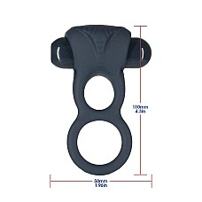 Двойное эрекционное кольцо с вибрацией Lux Active -Triad - Vibrating Dual Cock Ring, пульт ДУ
