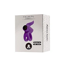 Эрекционное виброкольцо Adrien Lastic Bullet Lastic Ring с язычком и щеточкой для стимуляции клитора