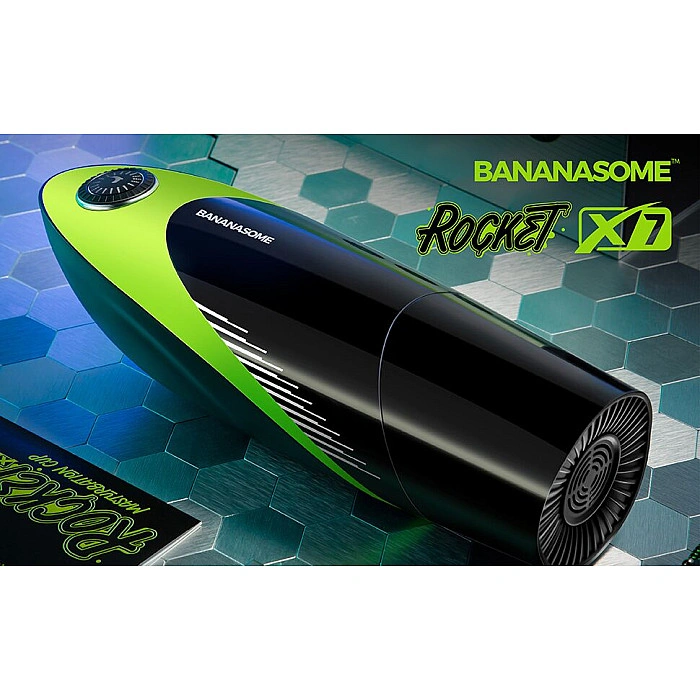 Смарт-мастурбатор BANANASOME ROCKET X7, вибрации, сжатие, имитация фрикций, подогрев
