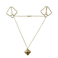 Зажимы для сосков с тяжелой подвеской LOCKINK Nipple Clamps with Heavy Pendant, золотистые