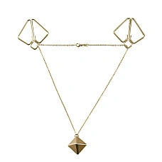 Затискачі для сосків з важкою підвіскою LOCKINK Nipple Clamps with Heavy Pendant - Golden