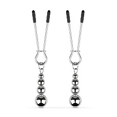 Зажимы для сосков Bedroom Fantasies: Nipple Clamps with Beaded Chain - Silver