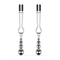 Зажимы для сосков Bedroom Fantasies: Nipple Clamps with Beaded Chain - Silver