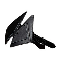 Маска на глаза LOCKINK Vixen Blindfold, черная, натуральная кожа, регулируемый объем